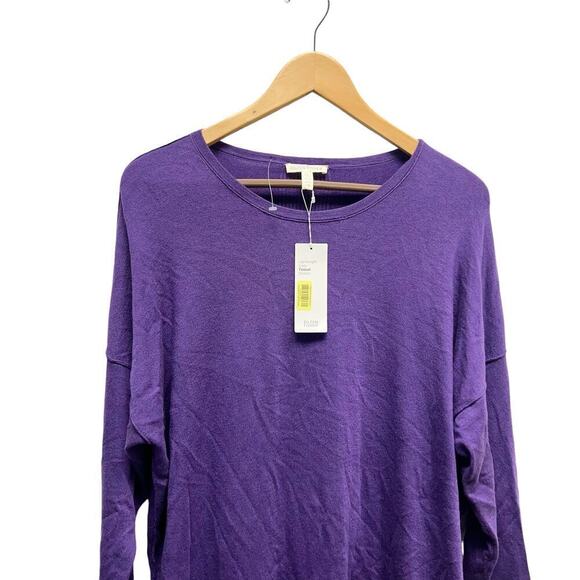 NWT Eileen Fisher Ultraviolet Lightweight Cozy Tencel Stretch Sweater Size Large - Picture 3 of 11